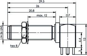 Telegärtner SMA-Winkeleinbaubuchse Au 100024718