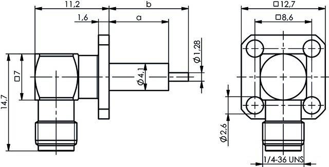 Telegärtner SMA-Winkeleinbaubuchse Au 100024705