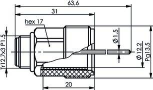 Telegärtner PH-Elektrodensteckkopf sw 100024949