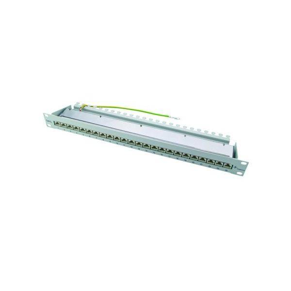 Ein 24-Port-Netzwerk-Patchpanel mit CAT6-Zertifizierung, entwickelt zur Organisation und Verwaltung von Ethernet-Kabeln in einem strukturierten Kabelsystem.