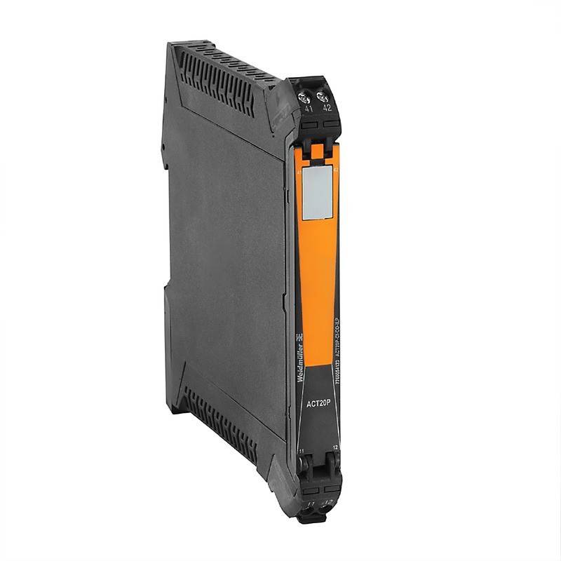 ACT20P-Modul mit orange-schwarzem Gehäuse, ausgestattet mit Einstellungsrädern und einem Anschlussport auf der Oberseite.