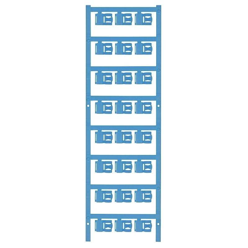 Eine blaue Leiter mit neun Stufen, konzipiert zum Montieren und Organisieren mehrerer elektronischer Geräte oder Komponenten in einer Rack-Konfiguration.