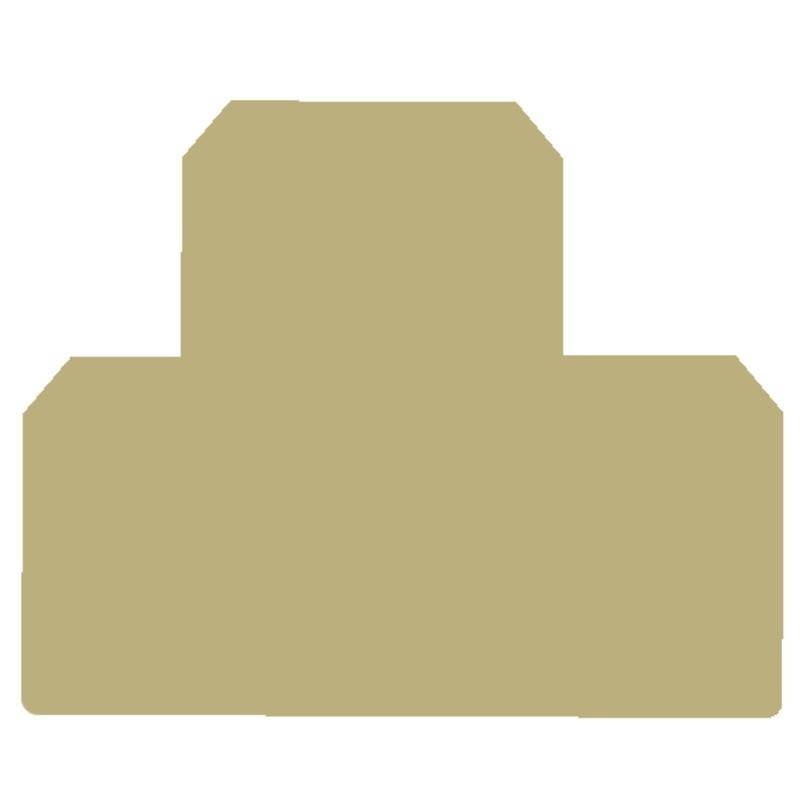 Eine leere, beige Stufensilhouette mit glatten Kanten, die einem vereinfachten Podium oder einer abstrakten Form ähnelt.