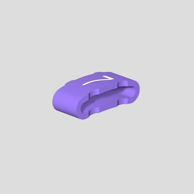 Ein kleiner, violetter Twist-Lock-Kabelverbinder mit einfachem Design, der dazu dient, Kabel sicher miteinander zu verbinden.
