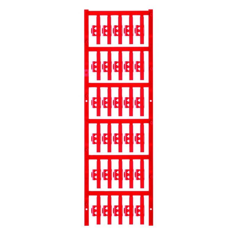 Ein vertikaler roter Metall-Wandhalter zur Werkzeugaufbewahrung mit mehreren in Reihen angeordneten Haken, der zum Aufhängen verschiedener Handwerkzeuge konzipiert ist.