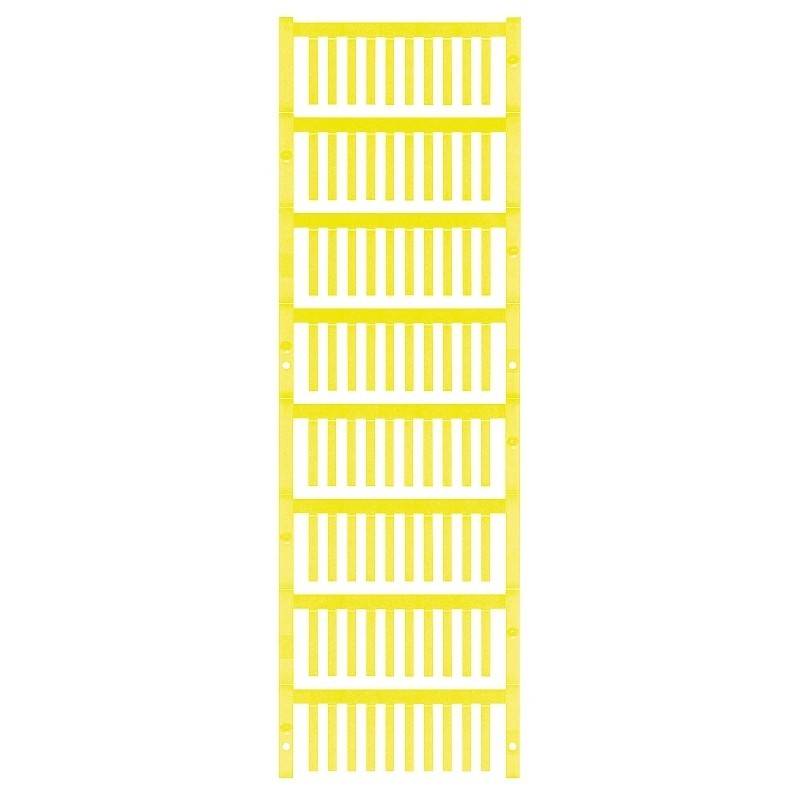 Gelbes Plastikzaunmodell, vertikal ausgerichtet, bestehend aus gleichgroßen rechteckigen Paneelen mit Latten, verwendet für Modelleisenbahnen oder Dioramen.