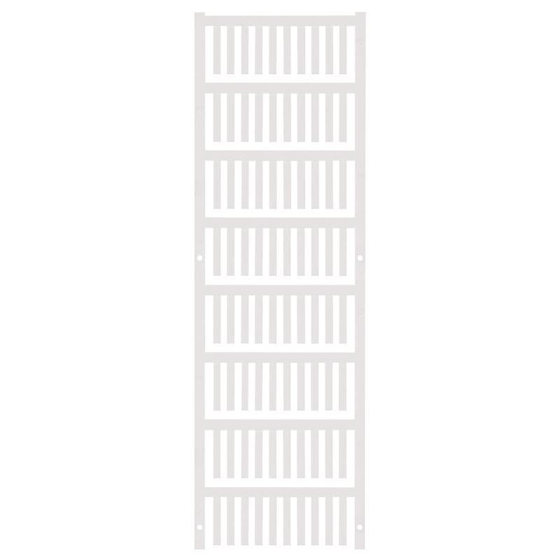 Ein hoher, weißer Gitterzaun mit mehreren gleichmäßig angeordneten horizontalen Lamellen, die ein Gittermuster bilden und zu dekorativen Zwecken oder als Sichtschutz verwendet werden.