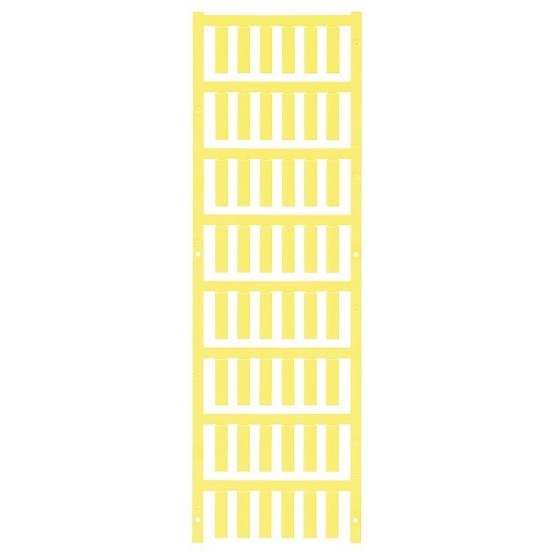 Eine vertikale gelbe, leiterartige Struktur mit gleichmäßig angeordneten Sprossen, wahrscheinlich zur Organisation oder Aufbewahrung in einem Haus oder Büro verwendet.