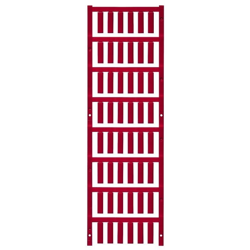 Ein roter Metallständer mit mehreren gleichmäßig angeordneten horizontalen Schlitzen, der zum vertikalen Organisieren oder Aufbewahren von Gegenständen verwendet wird.