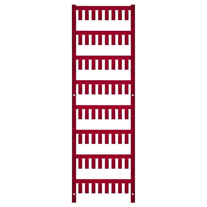 Ein roter vertikaler Heizkörper mit einem leiterartigen Design, das mehrere gleichmäßig angeordnete horizontale Stangen aufweist.