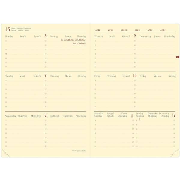 Kalender Horizontal 15 10x15cm Horizontal blau 2026