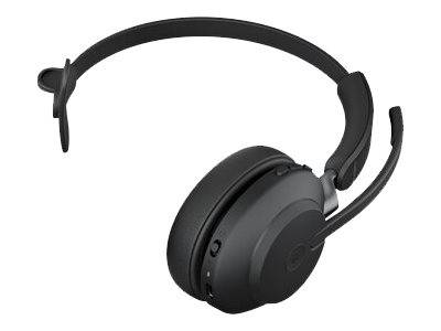Jabra Evolve2 65 monaural On Ear Headset Bluetooth® Stereo Schwarz Lautstärkeregelung, Batterieladeanzeige