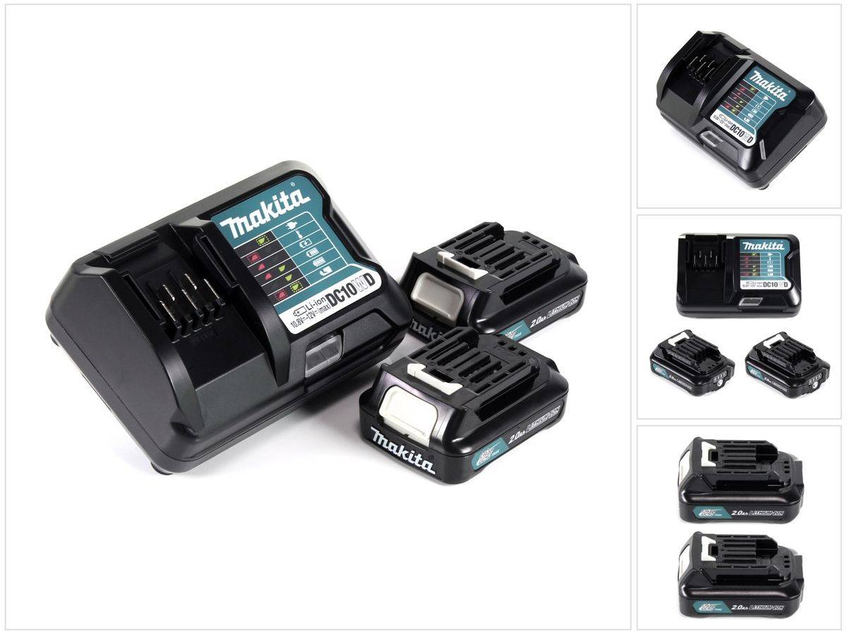 Makita Power Source Kit 12V mit 2x BL1021B Akku 2,0Ah + DC10WD Ladegerät