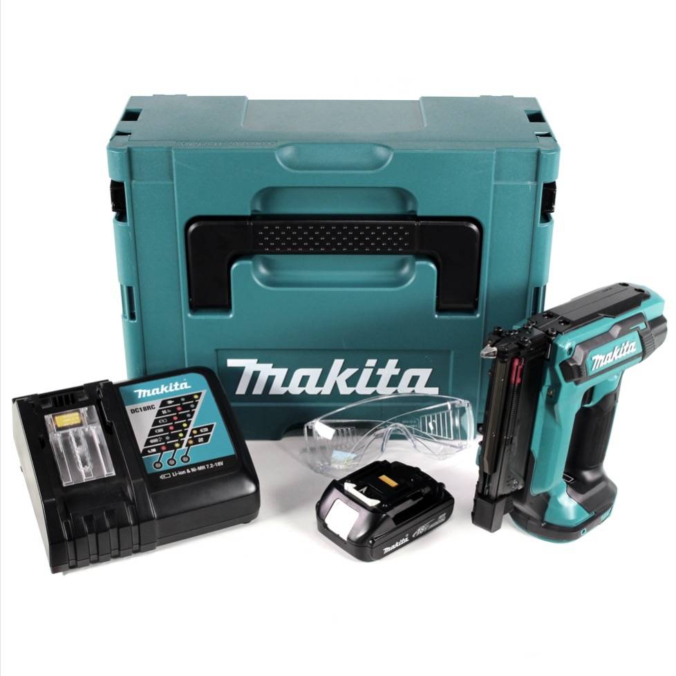 Makita DPT 353 RY1J 18 V Li-Ion Akku Pintacker im Makpac + 1 x 1,5 Ah Akku + Ladegerät