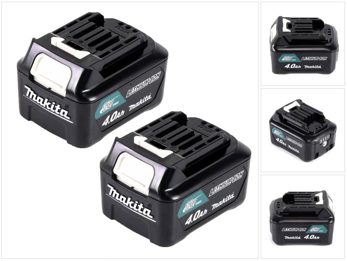 Makita Akku Power Set Li 12V mit 2x BL1041B Akku 4,0Ah ( 2x 197406-2 ) - Nachfolger von BL1040B