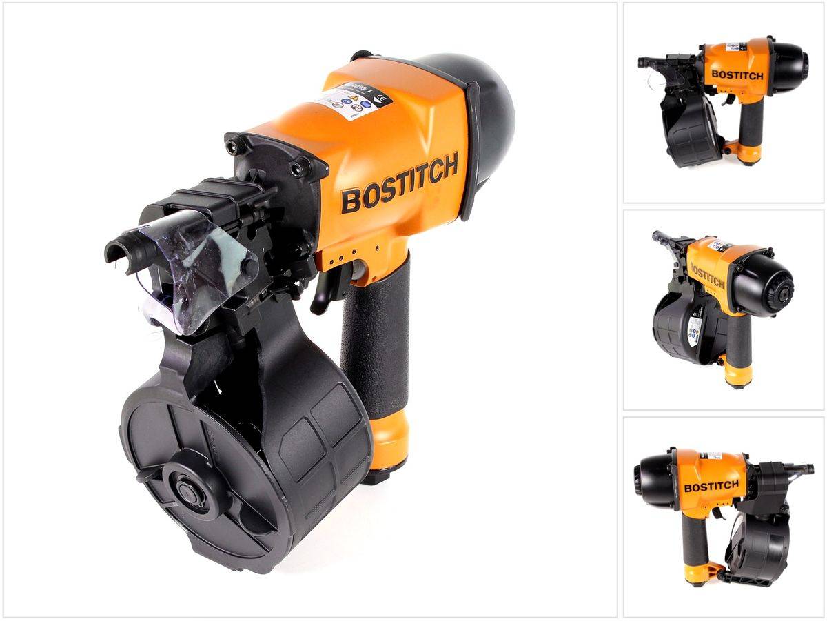 Bostitch N64099-1-E Druckluftnagler Coilnagler bis 8,3 Bar 2,3-2,5 mm x 30-65 mm mit Kontaktauslösung und Aluminiumgehäuse, F-Serie