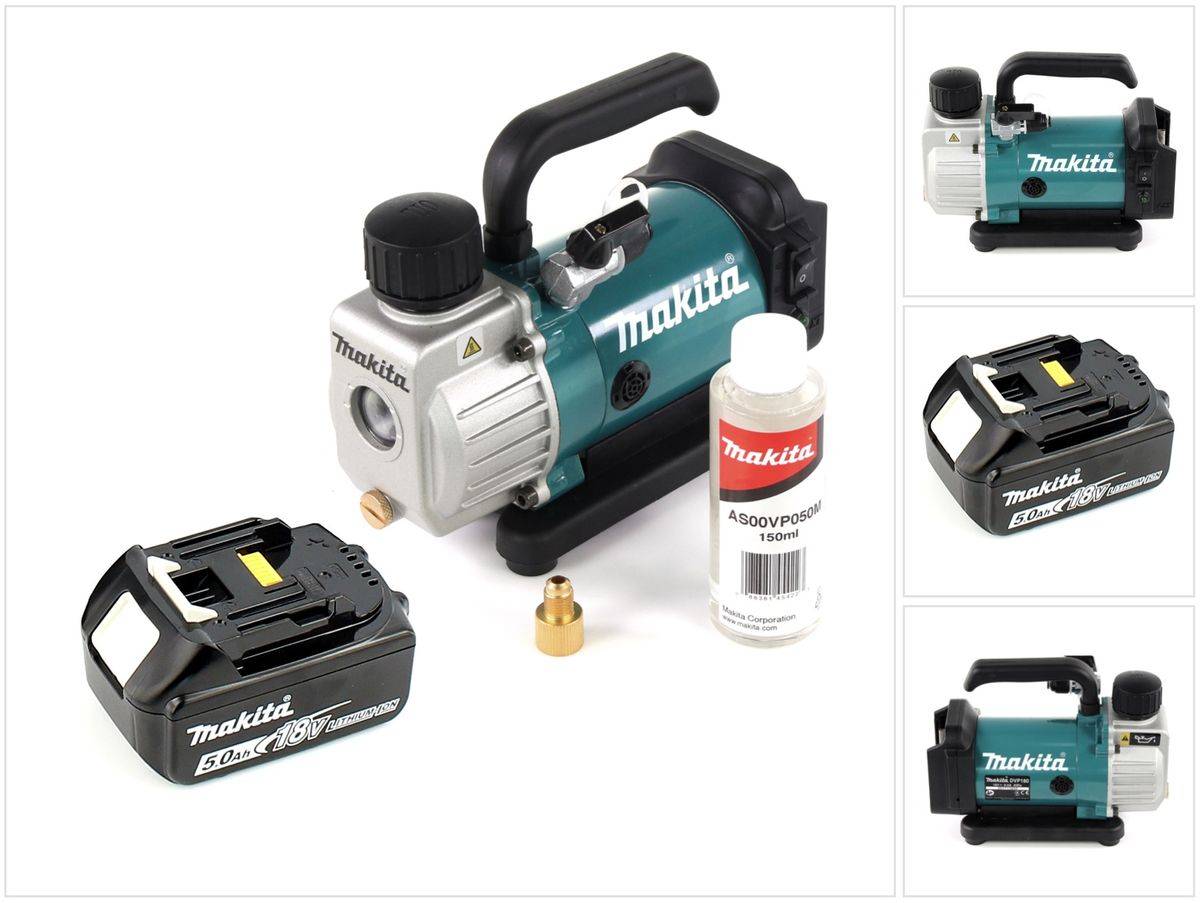 Makita DVP 180 T1 18V Akku Vakuumpumpe + 1x BL 1850 B 5,0 Ah Akku