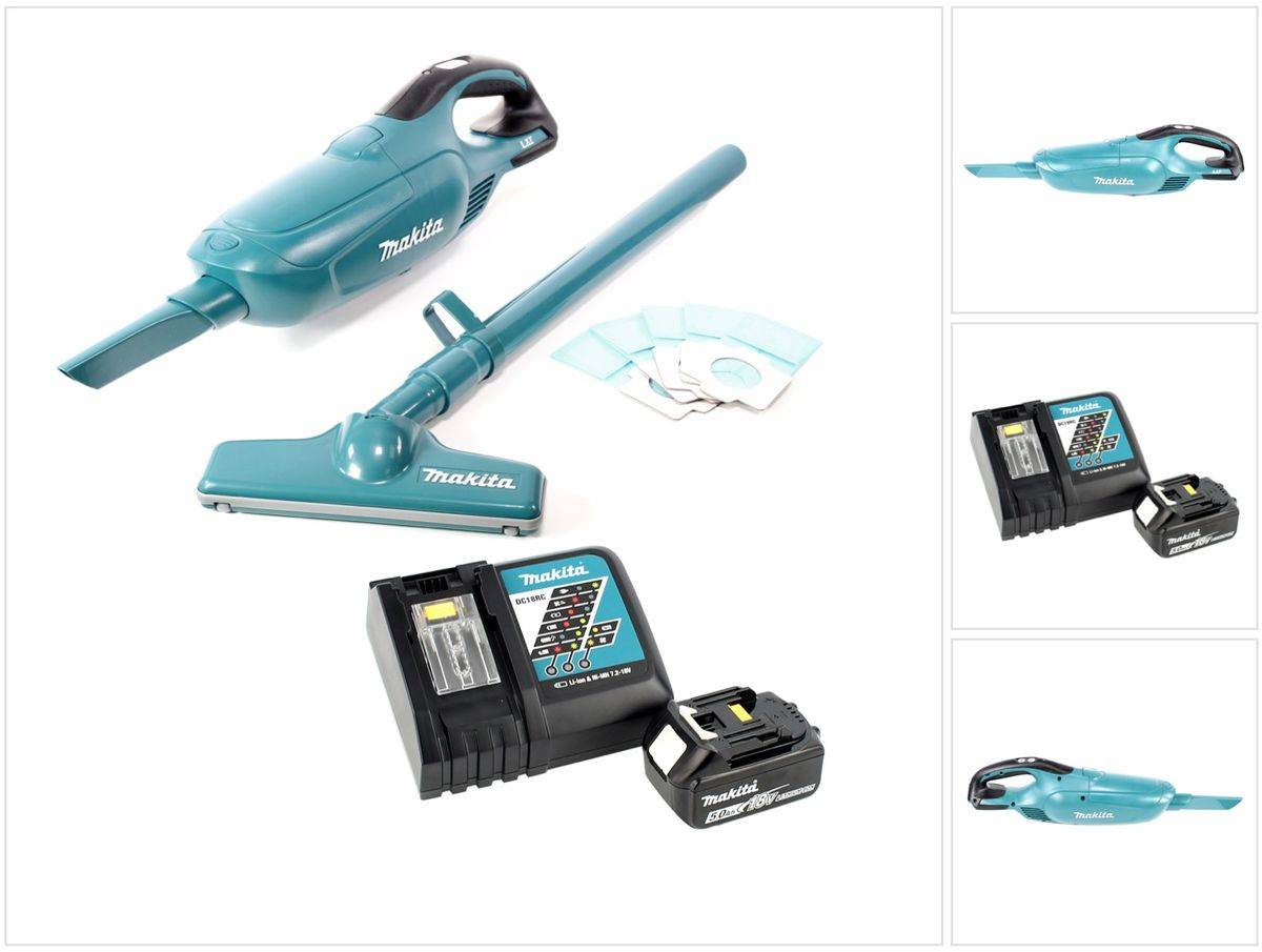 Makita DCL 182 RT1 Akku Staubsauger 18 V + 1x Akku 5,0 Ah + Ladegerät