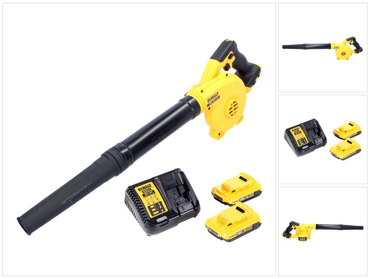 DeWalt DCV 100 D2 Akku Gebläse / Laubbläser 18 V + 2x Akku 2,0 Ah + Ladegerät