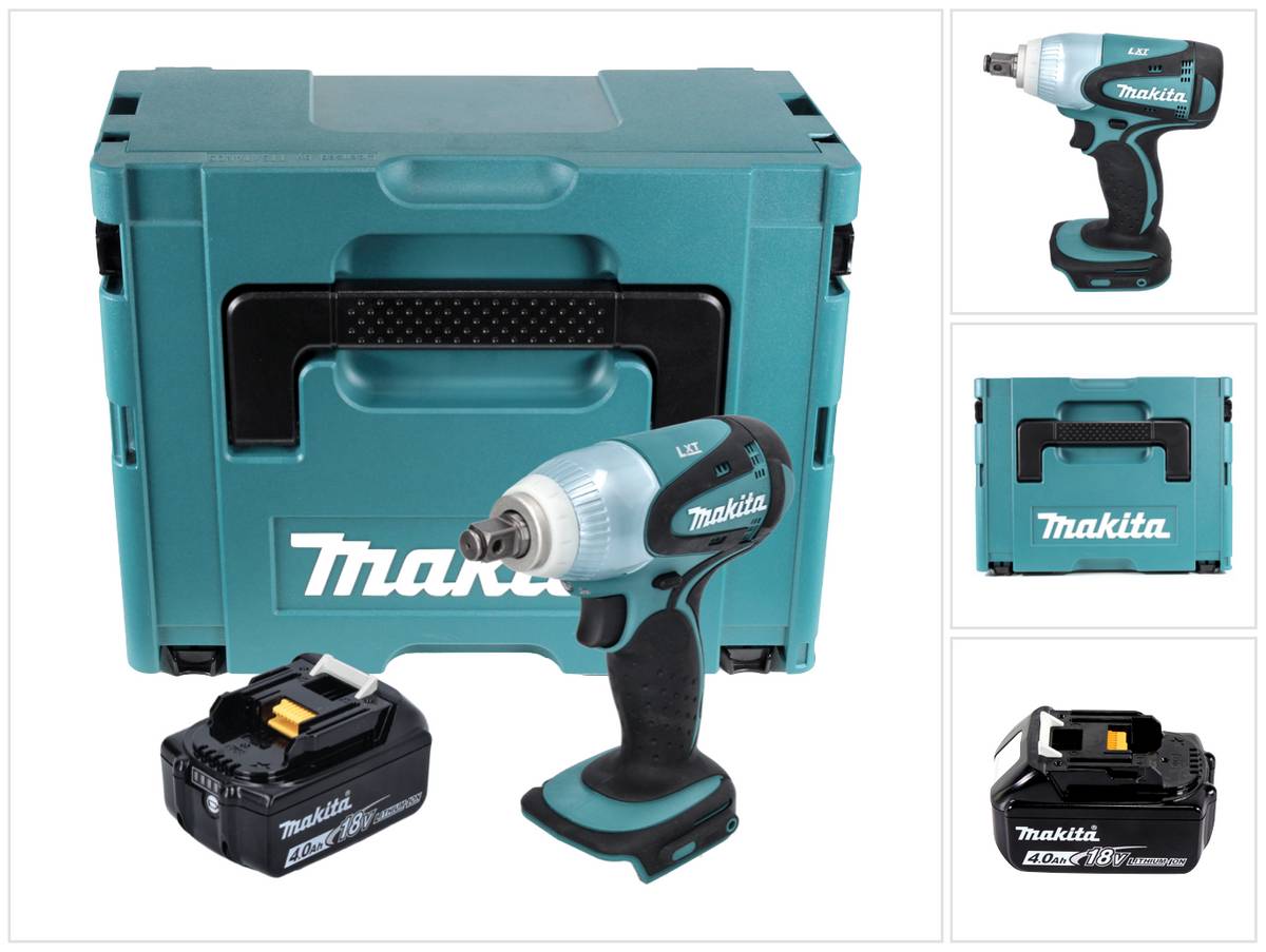 Makita DTW 251 M1J Akku Schlagschrauber 18 V 230 Nm 1/2" + 1x Akku 4,0 Ah + Makpac - ohne Ladegerät
