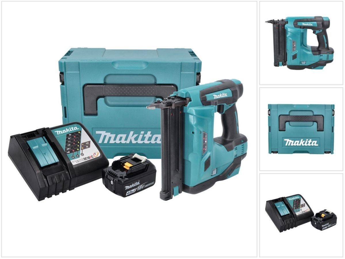 Makita DBN 500 RM1J Akku Stauchkopfnagler 18 V 15-50 mm + 1x Akku 4,0 Ah + Ladegerät + Makpac