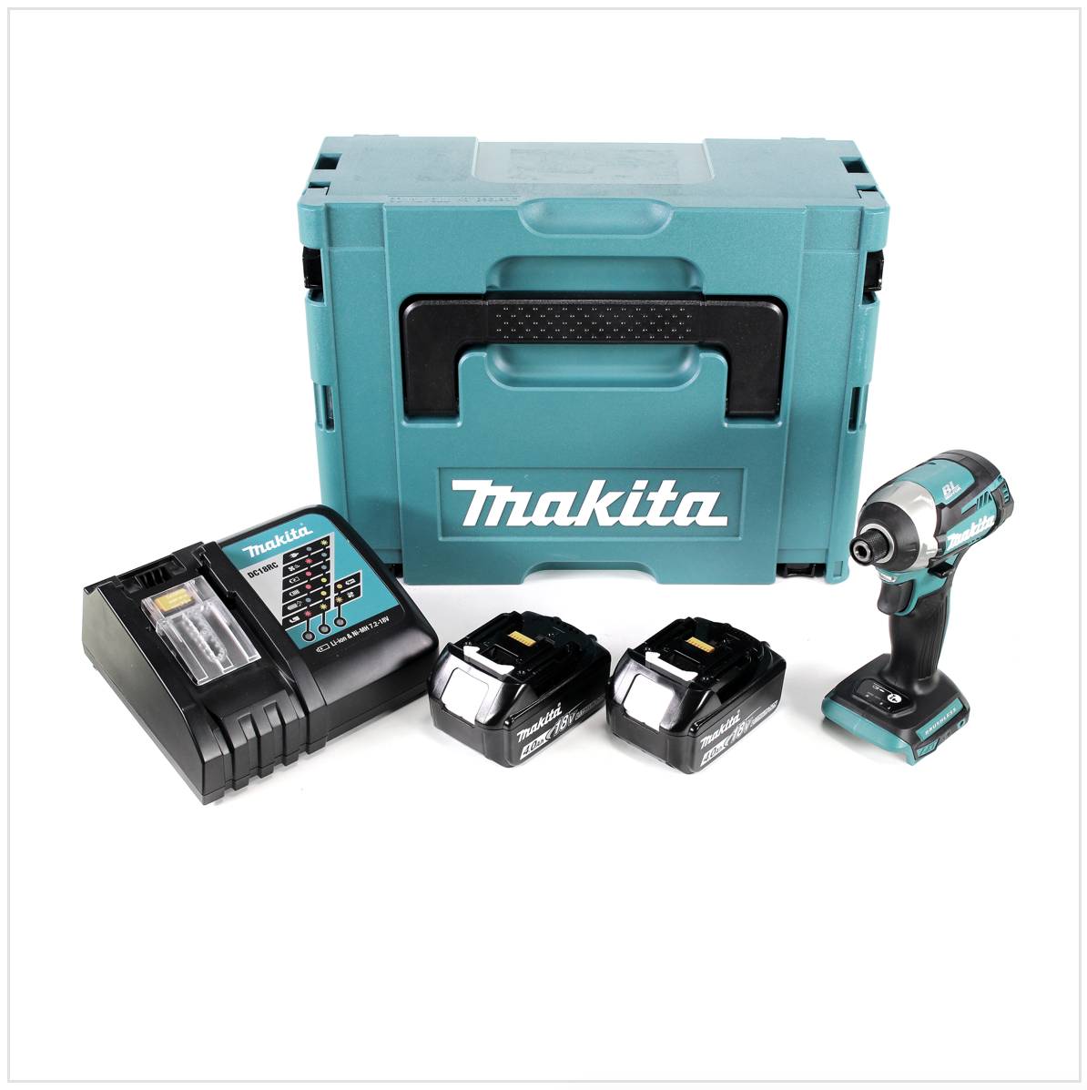 Makita DTD 154 RMJ Akku Schlagschrauber 18V 1/4" 175Nm Brushless + 2x Akku 4,0Ah + Ladegerät + Makpac