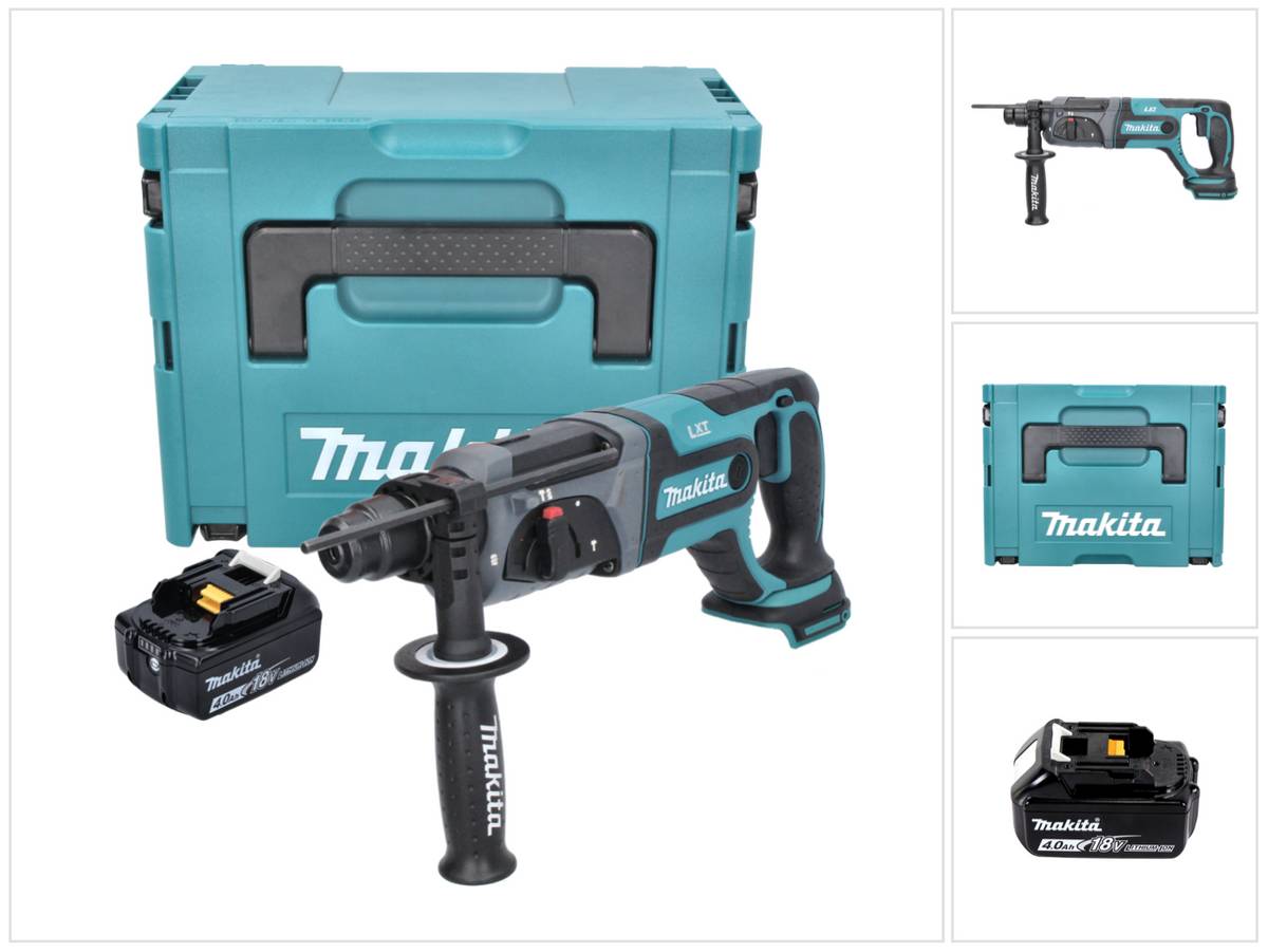 Makita DHR 241 M1J Akku Bohrhammer 18 V 2,0 J SDS plus + 1x Akku 4,0 Ah + Makpac - ohne Ladegerät