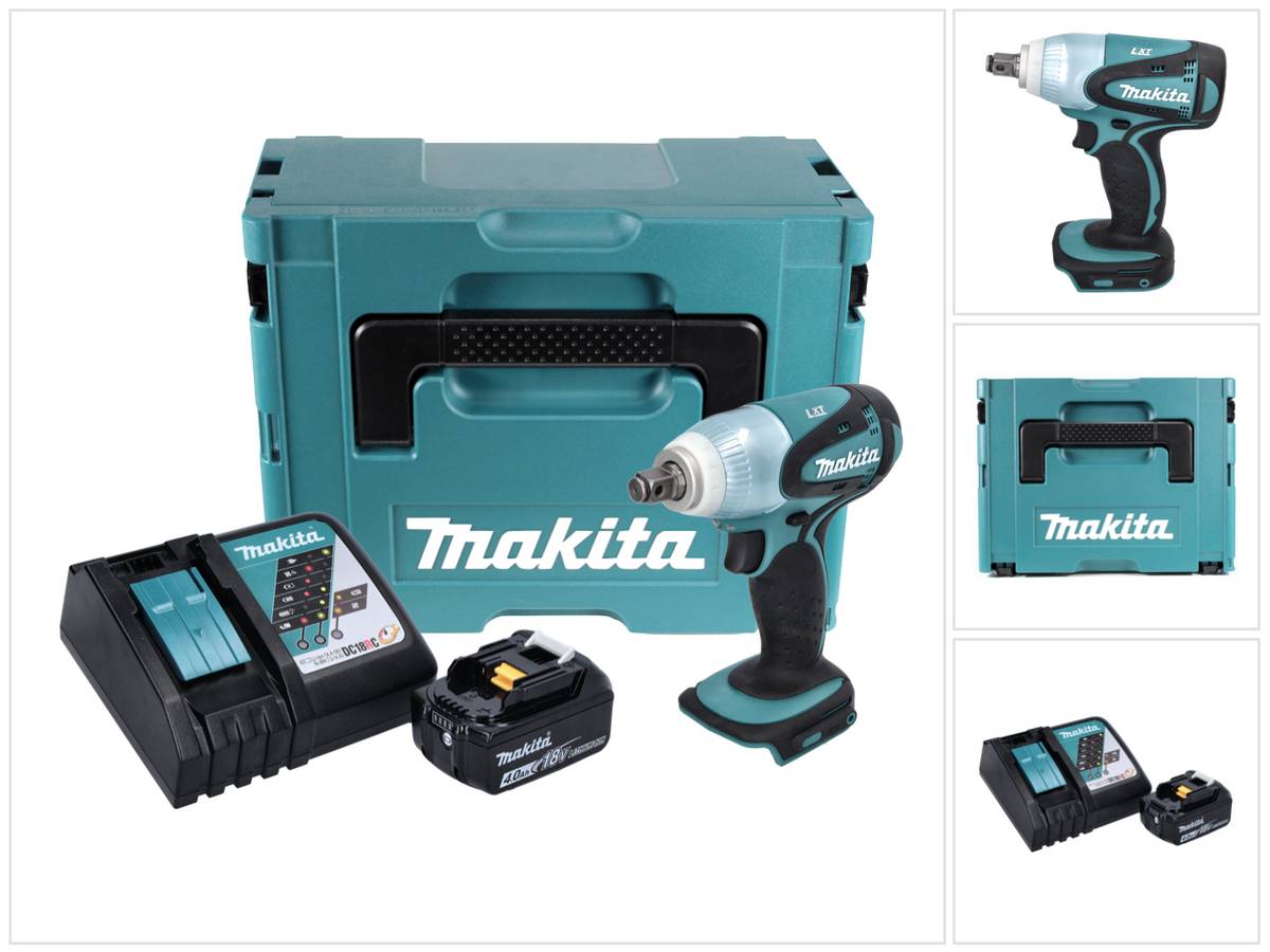 Makita DTW 251 RM1J Akku Schlagschrauber 18 V 230 Nm 1/2" + 1x Akku 4,0 Ah + Ladegerät + Makpac