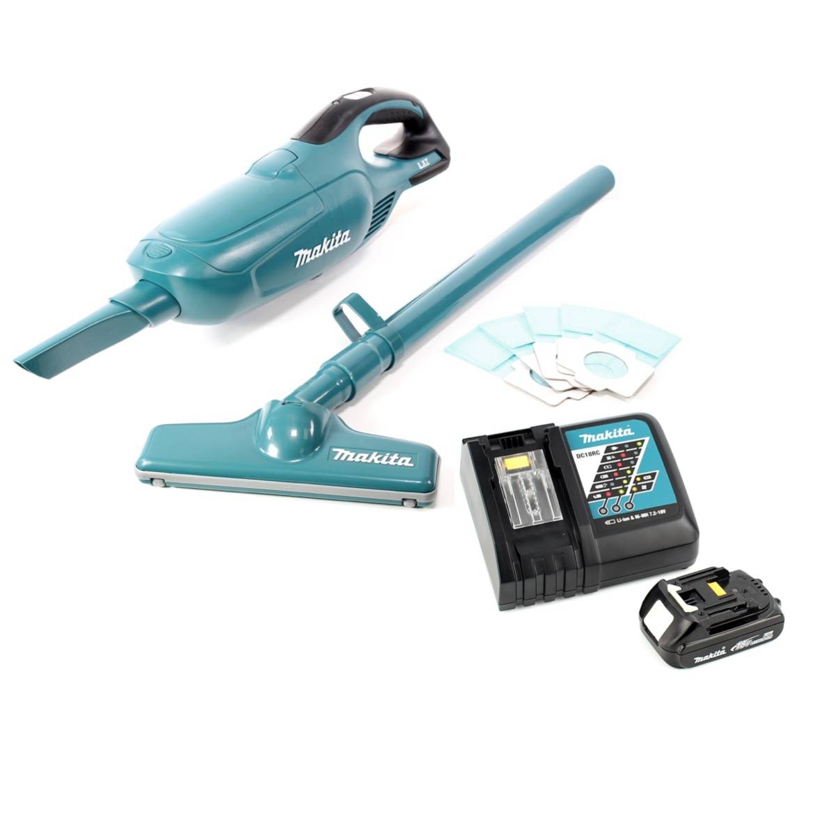 Makita DCL 182 RY1 Akku Staubsauger 18 V + 1x Akku 1,5 Ah + Ladegerät