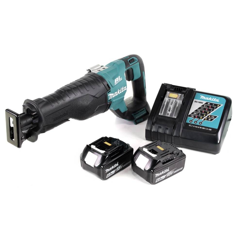 Makita DJR 187 Akku Reciprosäge 18 V Brushless Säbelsäge + 2x 6,0 Ah Akku + Ladegerät