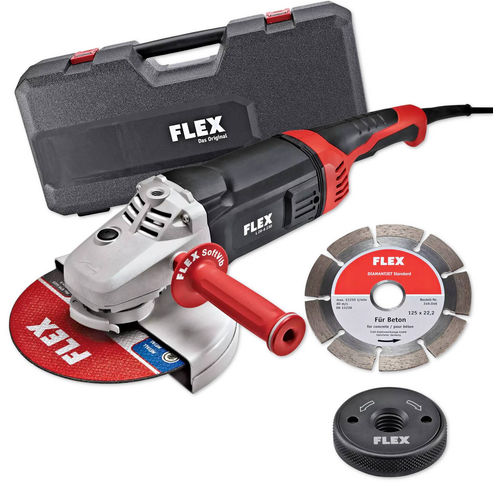 FLEX Winkelschleifer 230mm 2600W L26-6 230 TK-S Diamantjet Diamantscheibe 466239