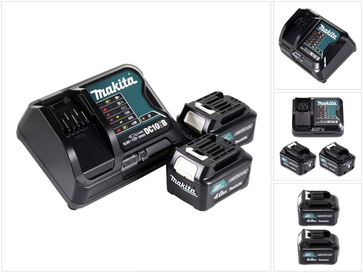 Makita Power Source Kit 12V mit 2x BL1041B Akku 4,0Ah + DC10SB Ladegerät