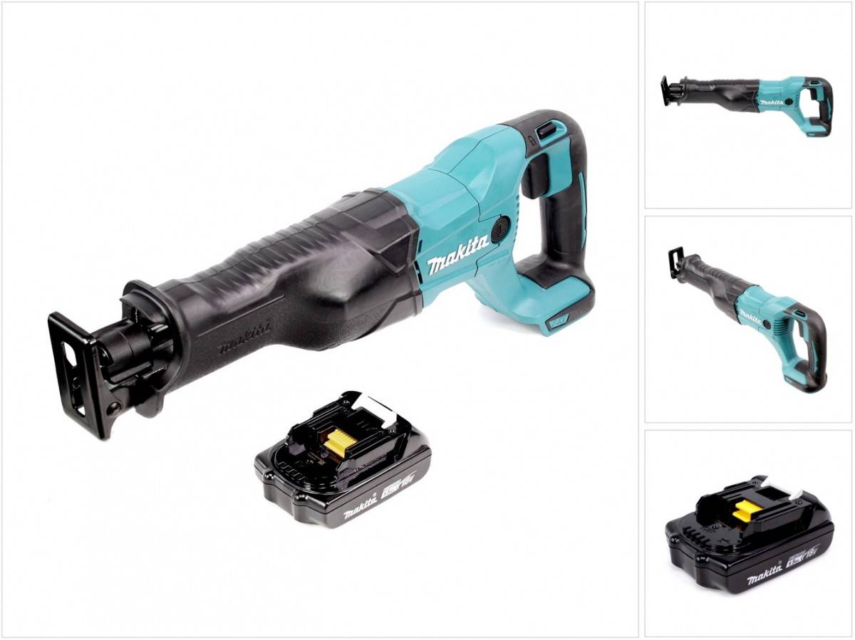 Makita DJR 186 ZY1 18 V Li-ion Akku Recipro Säbelsäge, das Gerät mit 1,5 Ah Akku, ohne Ladegerät