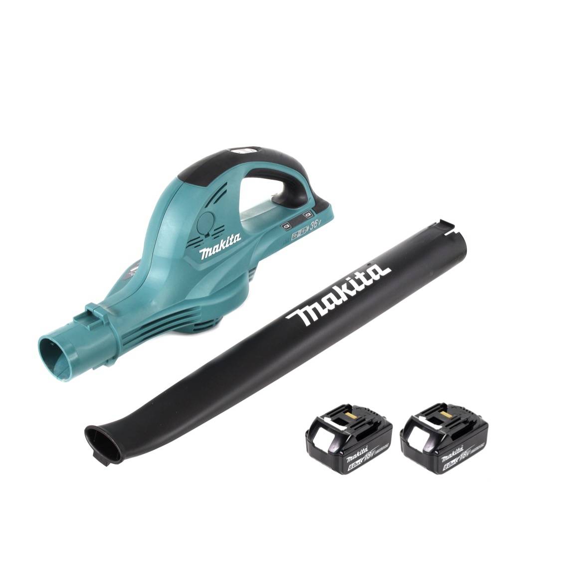 Makita DUB 361 2x 18 V / 36 V Akku Laubbläser Gebläse + 2x Makita BL 1860 6 Ah / 6000 mAh Akku