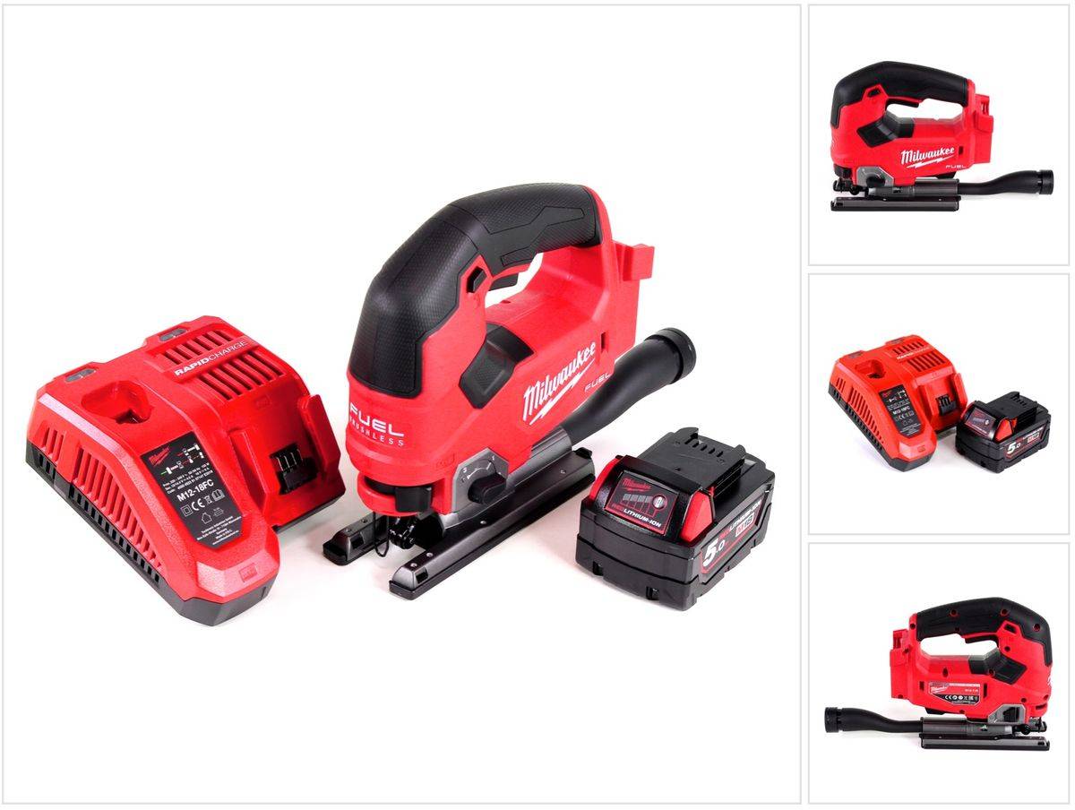 Milwaukee M18 FJS-501C Stichsäge 18V Brushless + 1x Akku 5,0Ah + Ladegerät