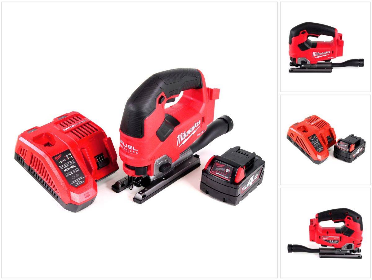 Milwaukee M18 FJS-401C Stichsäge 18V Brushless + 1x Akku 4,0Ah + Ladegerät