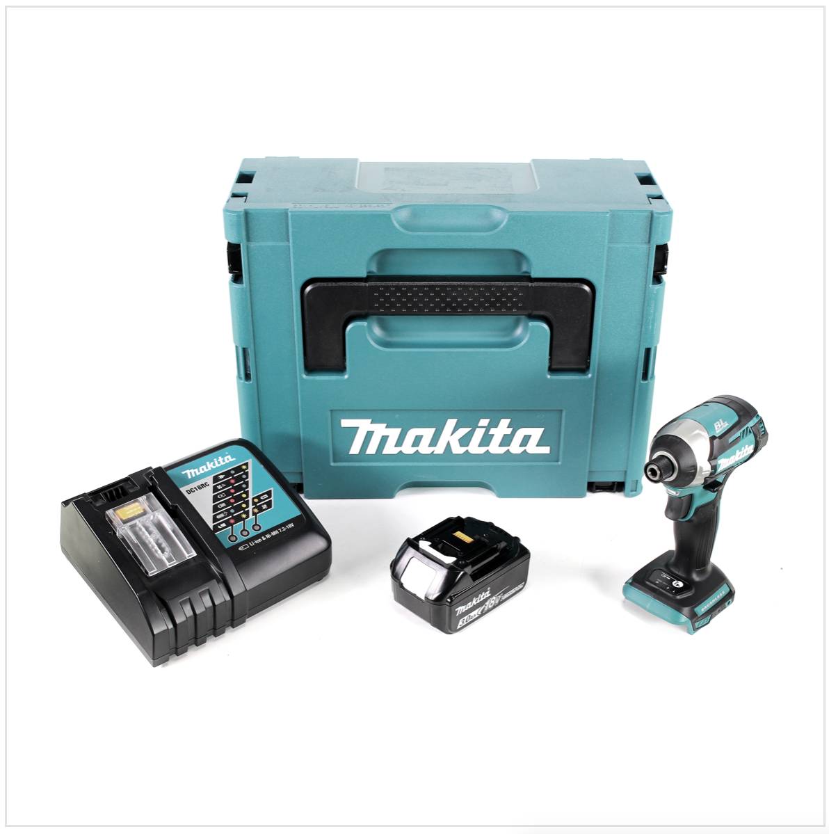 Makita DTD 154 RF1J Akku Schlagschrauber 18V 1/4" 175 Nm Brushless + 1x Akku 3,0Ah + Ladegerät + Makpac