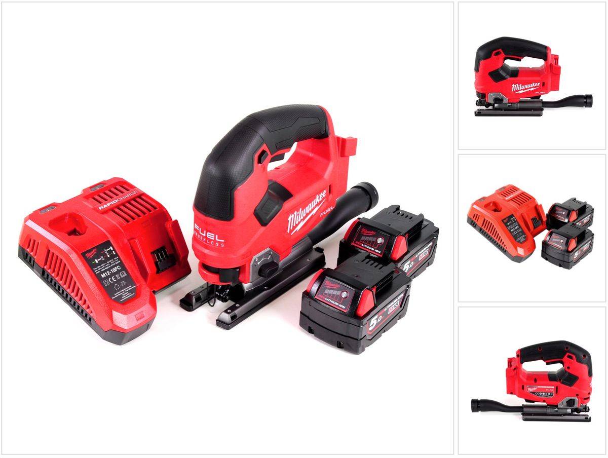 Milwaukee M18 FJS-502C Stichsäge 18V Brushless + 2x Akku 5,0Ah + Ladegerät