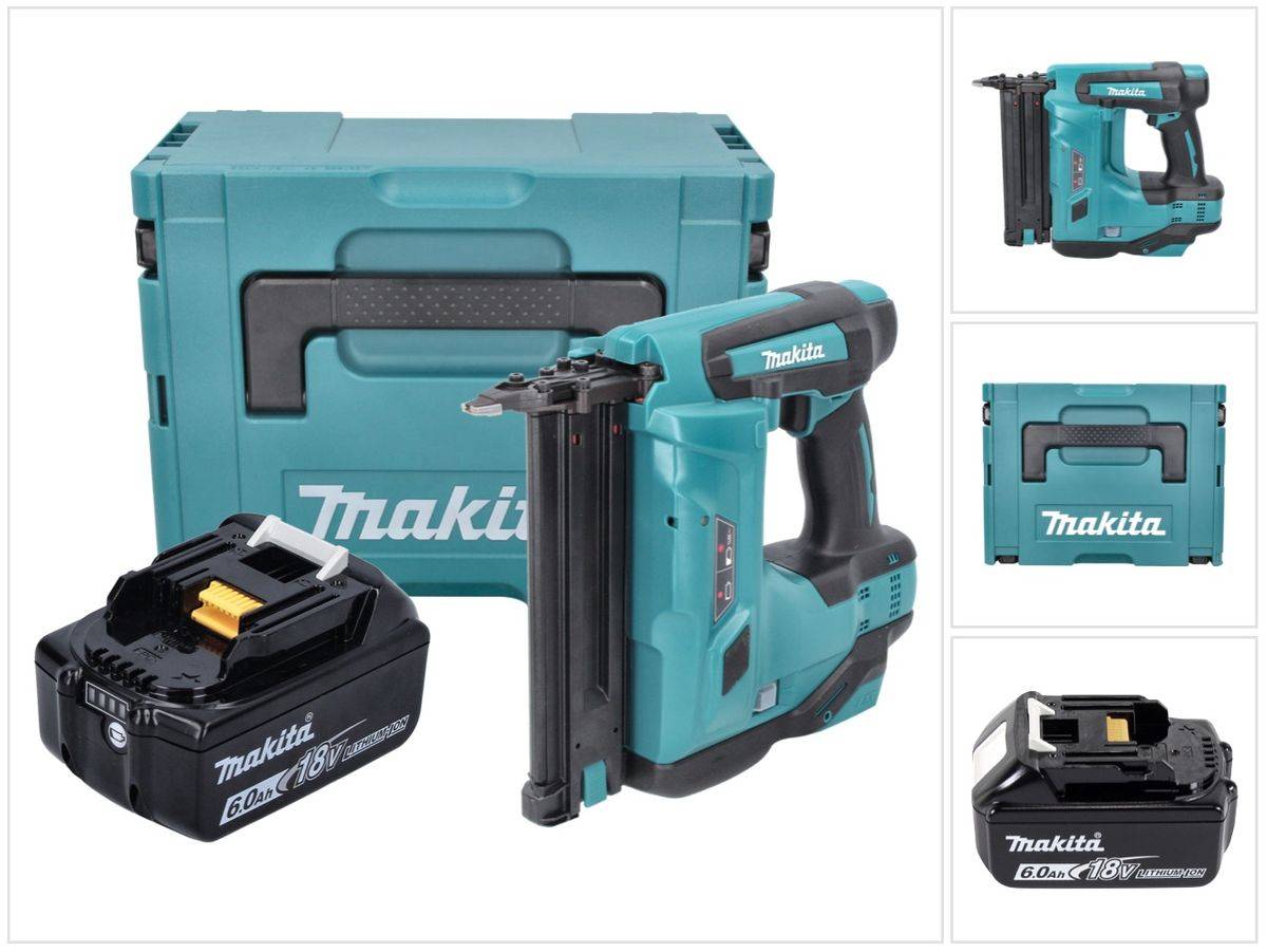 Makita DBN 500 G1J Akku Stauchkopfnagler 18 V 15-50 mm + 1x Akku 6,0 Ah + Makpac - ohne Ladegerät