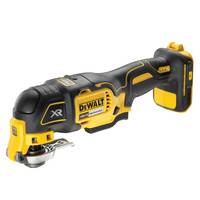 Schwarzes und gelbes kabelloses DEWALT XR Elektroschleifsystem mit Akkupack, dargestellt auf weißem Hintergrund.