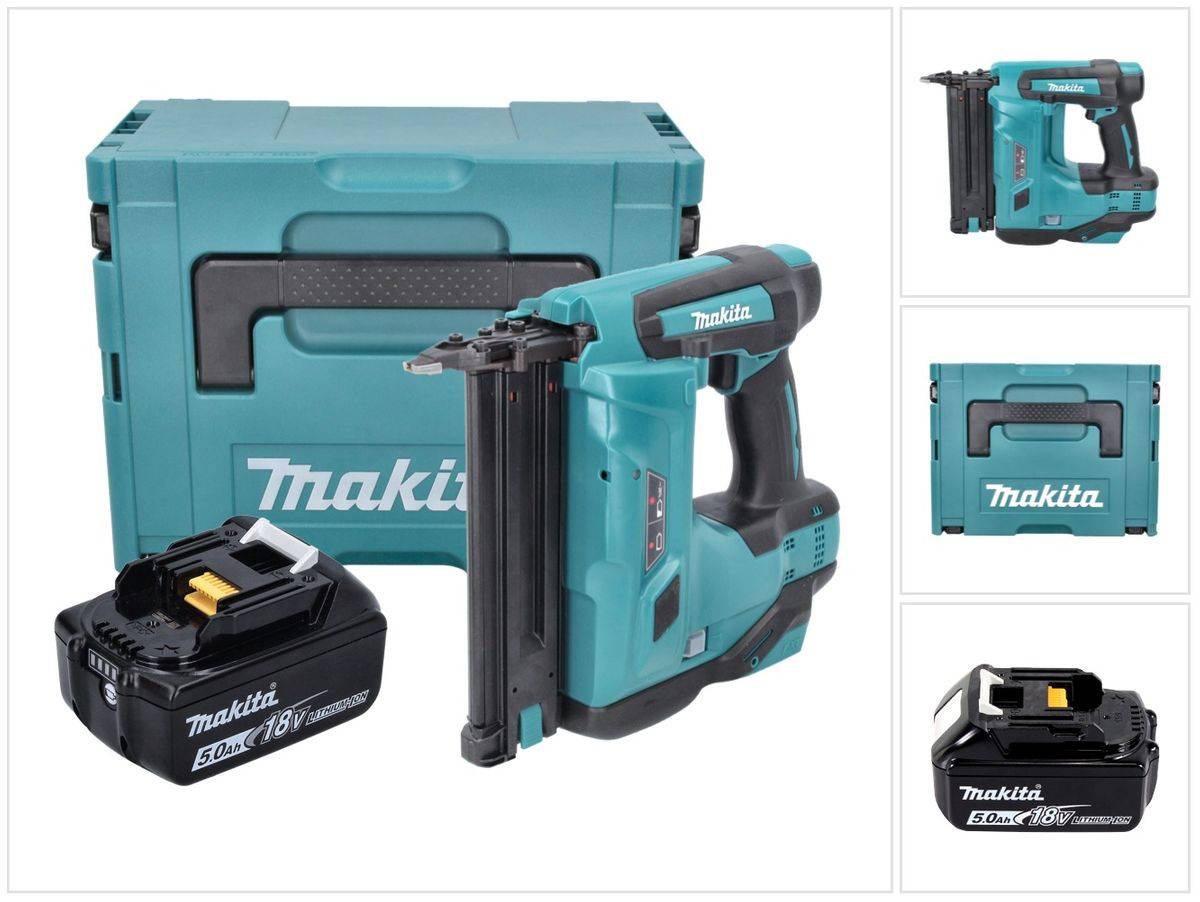 Makita DBN 500 T1J Akku Stauchkopfnagler 18 V 15-50 mm + 1x Akku 5,0 Ah + Makpac - ohne Ladegerät