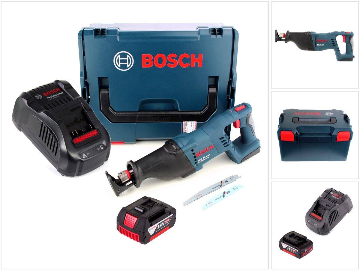 Bosch GSA 18 V-LI Akku Säbelsäge 18V + 1x Akku 5,0Ah + Ladegerät + L-Boxx