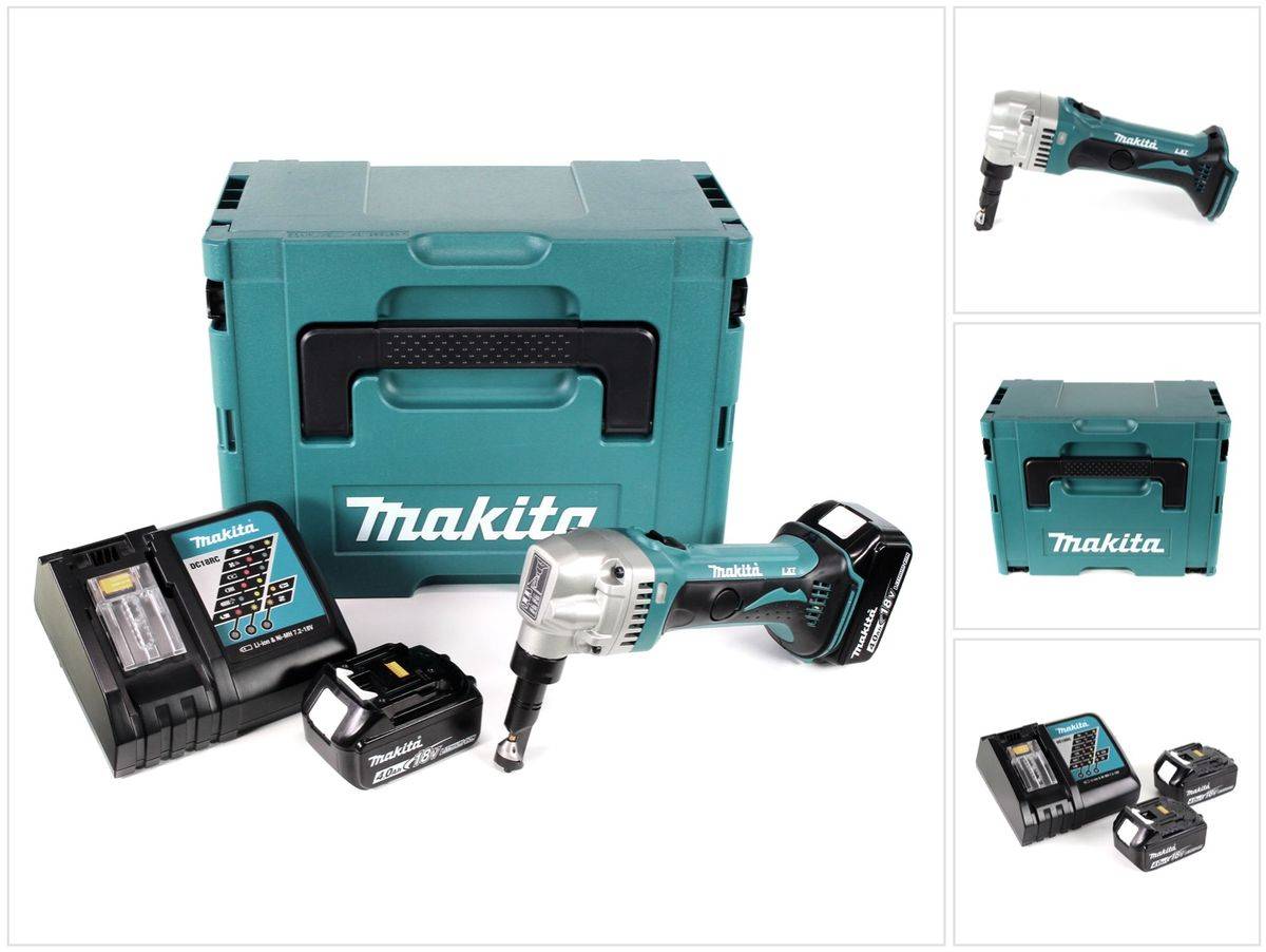 Makita DJN 161 RMJ 18V Akku Knabber Schere + 2x Akku 4,0Ah + Schnellladegerät + Makpac