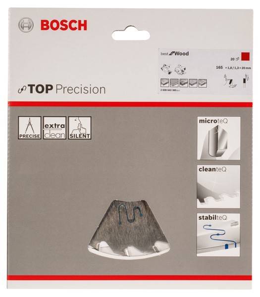 Verpackung für ein Bosch Präzisionssägeblatt, gekennzeichnet als 