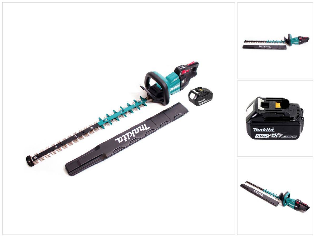 Makita DUH 751 T1 Akku Heckenschere 18V 75 cm Brushless + 1x Akku 5,0Ah - ohne Ladegerät