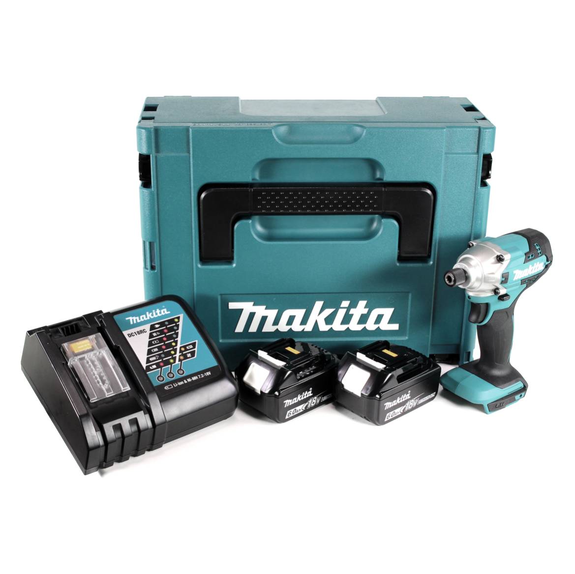 Makita DTD 156 RGJ Akku Schlagschrauber 18V 155Nm + 2x Akku 6,0Ah + Ladegerät + Makpac
