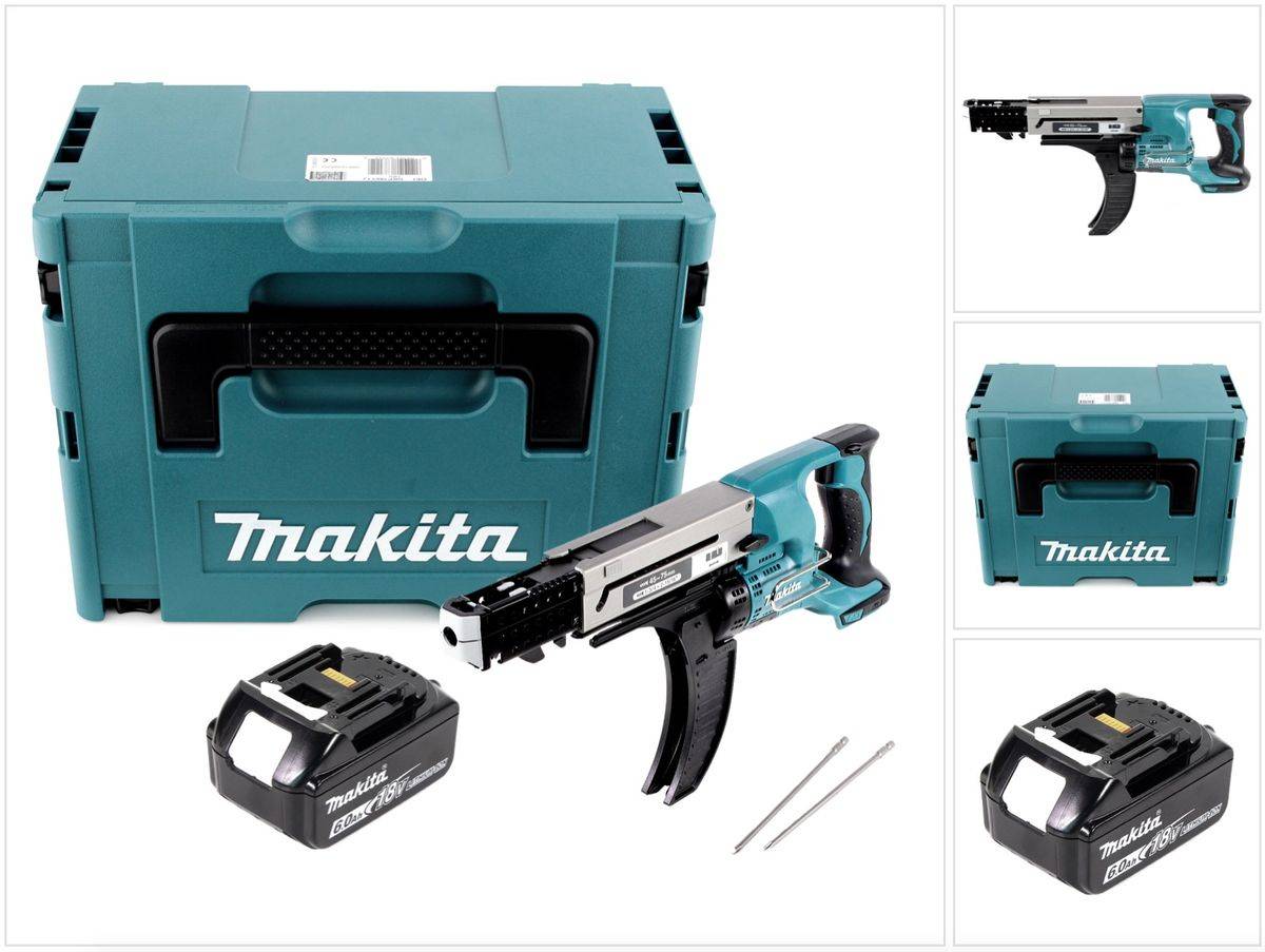 Makita DFR 750 G1J Akku Magazinschrauber 18V 45-75mm + 1x Akku 6,0Ah + Makpac - ohne Ladegerät