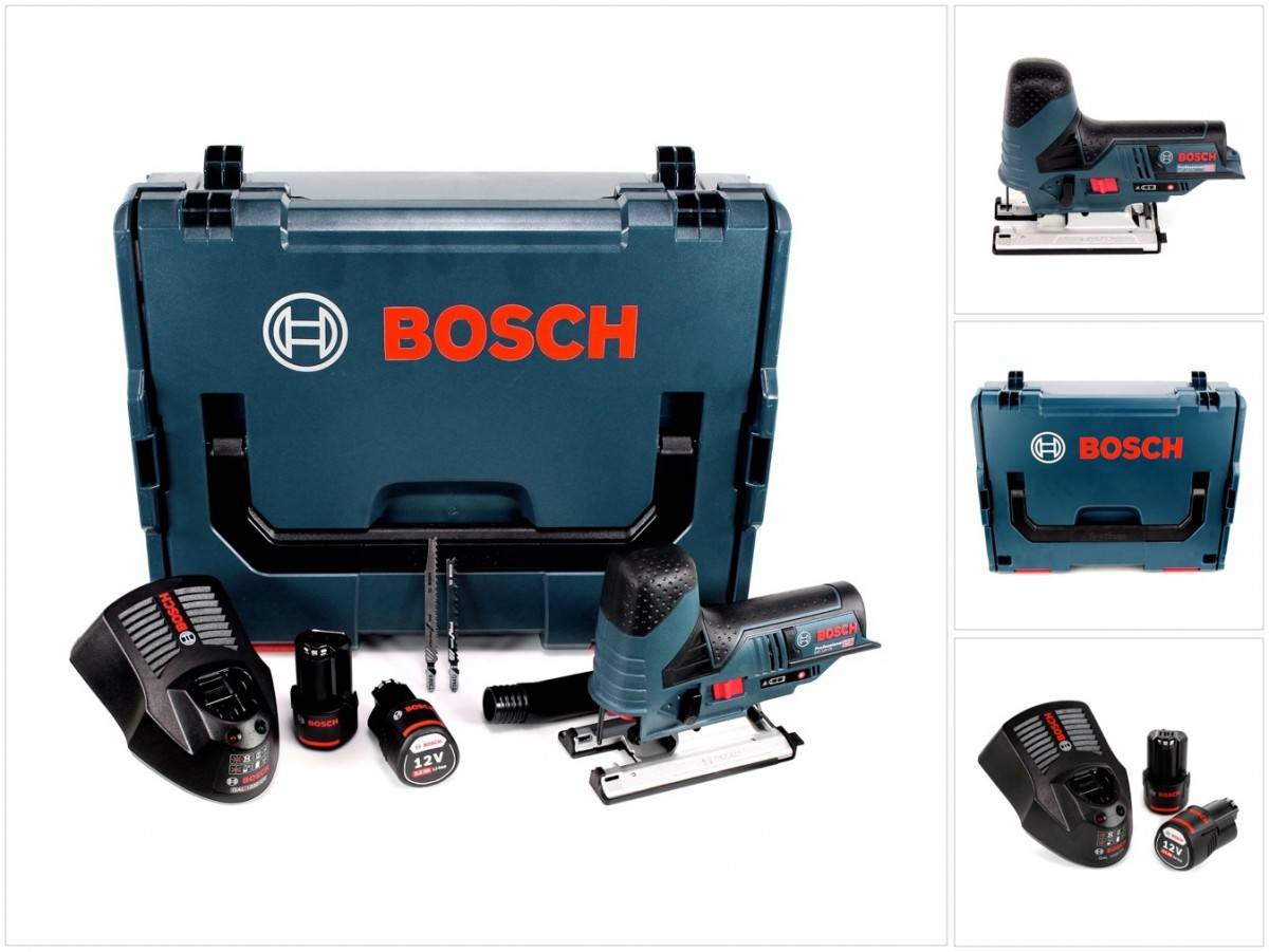 Bosch GST 12V-70 Professional Akku Stichsäge 12 V + 2x Akku 3,0 Ah + Ladegerät + L-Boxx