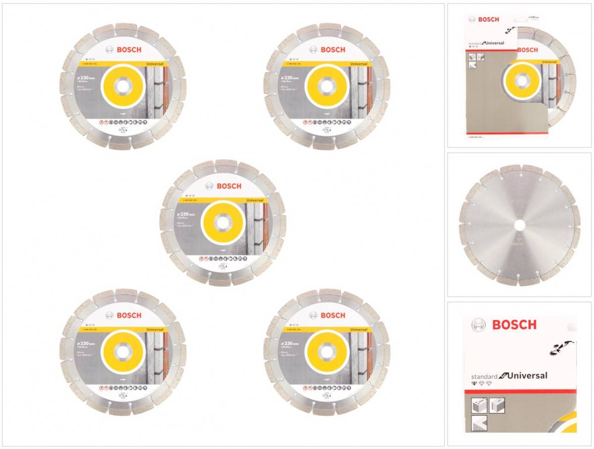 Bosch Standard for Universal Diamant Trennscheibe 230x2,6x22,23mm 5 Stk. ( 5x 2608615065 )