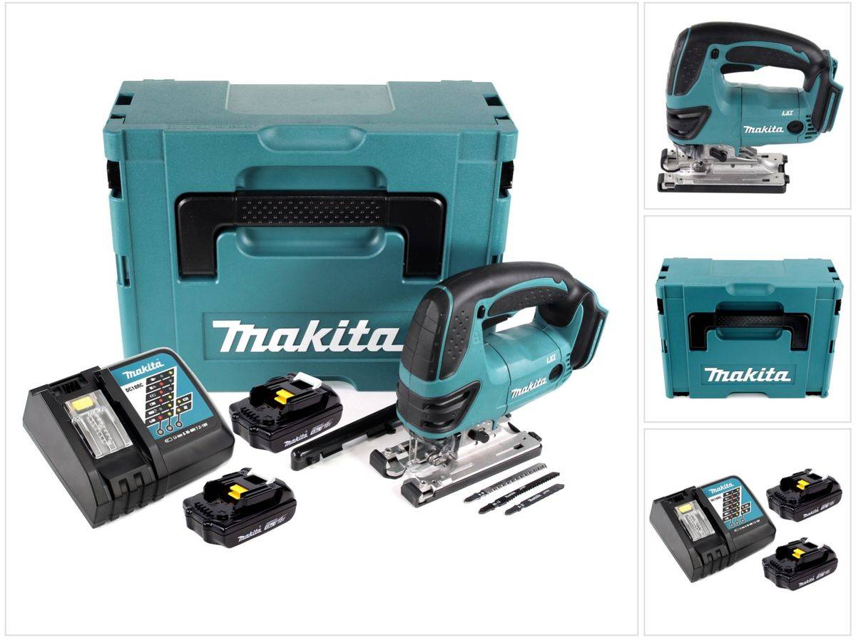 Makita DJV 180 RYJ Akku Stichsäge 18V + 2x Akku 1,5Ah + Ladegerät + Makpac